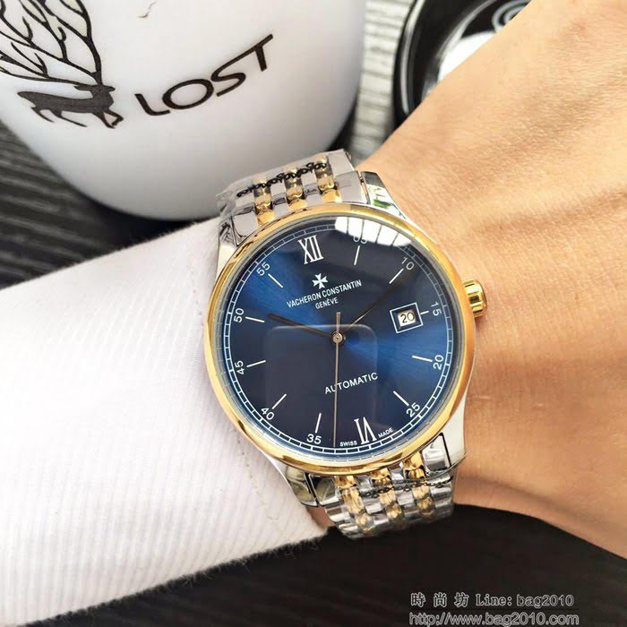 江詩丹頓 Vacheron Constantin 經典兩針半設計 全自動機械機芯 頂級316精鋼表殼錶帶 男士腕表  wssb4728